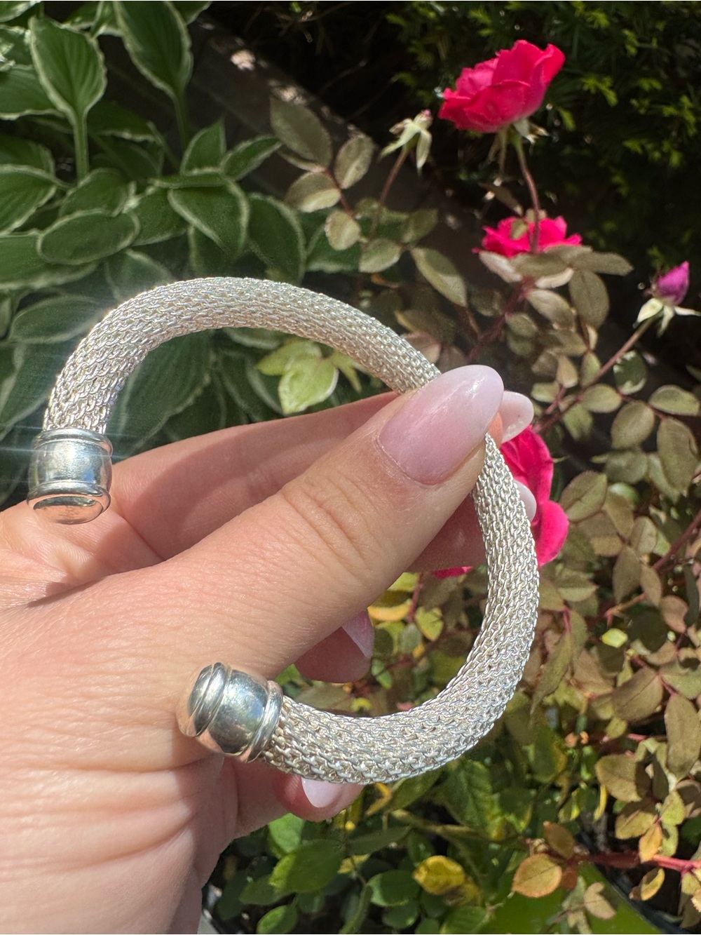 Tiffany & Co. Elsa Peretti Sterling Silver Mesh Open Cuff Bracelet - Picture 12 of 15
